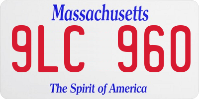 MA license plate 9LC960