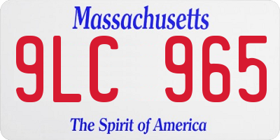 MA license plate 9LC965