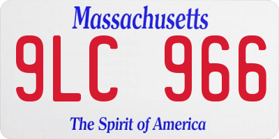 MA license plate 9LC966