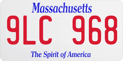 MA license plate 9LC968