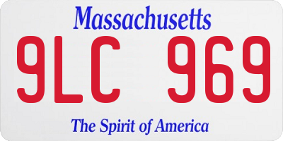MA license plate 9LC969