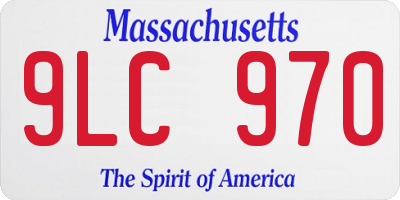 MA license plate 9LC970