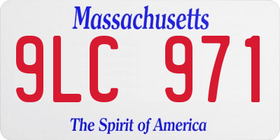 MA license plate 9LC971