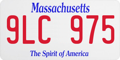 MA license plate 9LC975