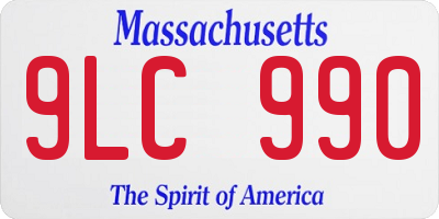MA license plate 9LC990