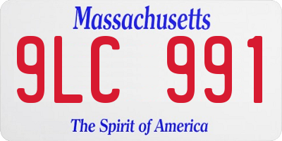 MA license plate 9LC991