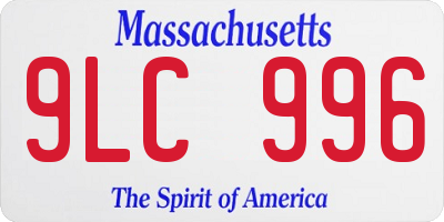 MA license plate 9LC996