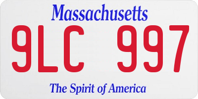 MA license plate 9LC997