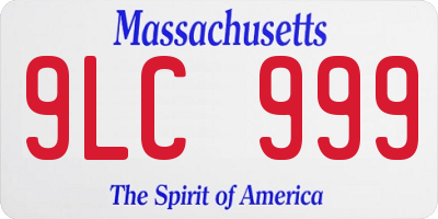 MA license plate 9LC999
