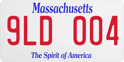 MA license plate 9LD004
