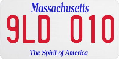 MA license plate 9LD010