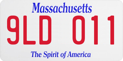 MA license plate 9LD011