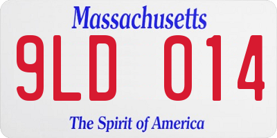 MA license plate 9LD014