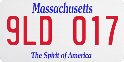 MA license plate 9LD017