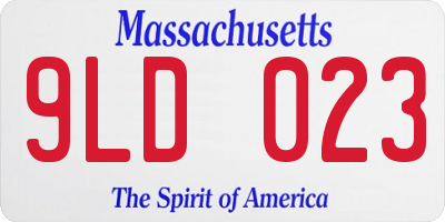 MA license plate 9LD023