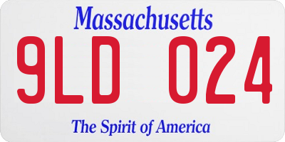 MA license plate 9LD024