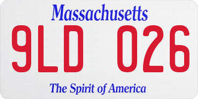 MA license plate 9LD026