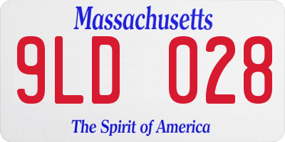 MA license plate 9LD028