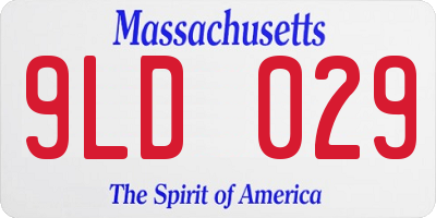 MA license plate 9LD029