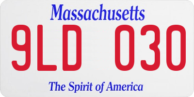 MA license plate 9LD030