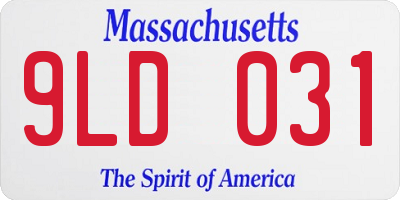 MA license plate 9LD031