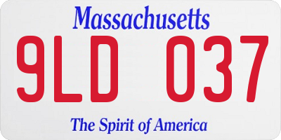 MA license plate 9LD037