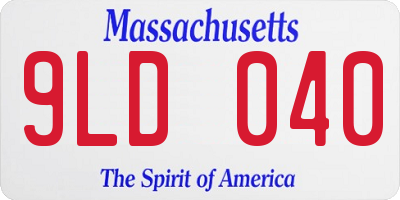 MA license plate 9LD040