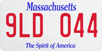 MA license plate 9LD044