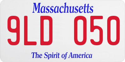 MA license plate 9LD050