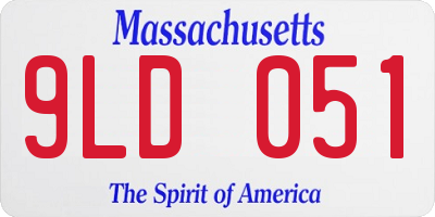 MA license plate 9LD051
