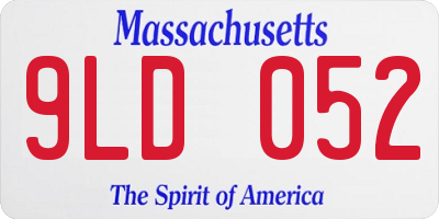 MA license plate 9LD052