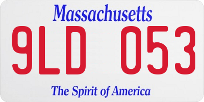 MA license plate 9LD053