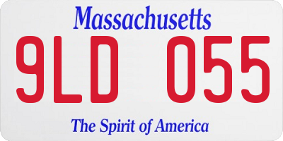 MA license plate 9LD055