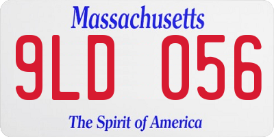 MA license plate 9LD056