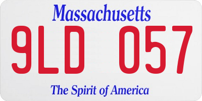 MA license plate 9LD057