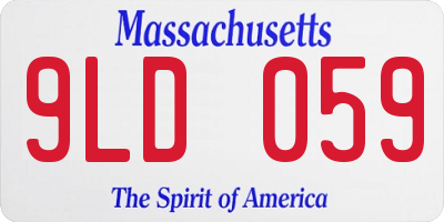 MA license plate 9LD059