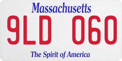 MA license plate 9LD060
