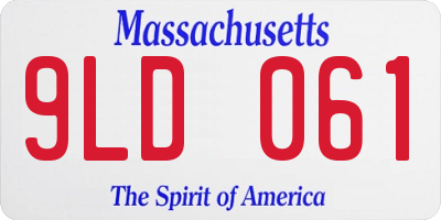 MA license plate 9LD061