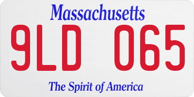 MA license plate 9LD065