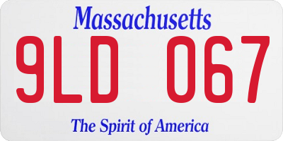 MA license plate 9LD067