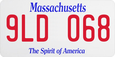 MA license plate 9LD068