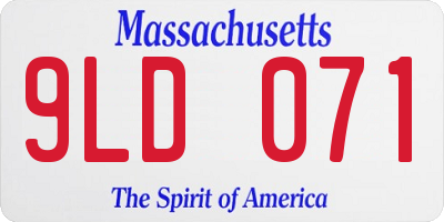 MA license plate 9LD071