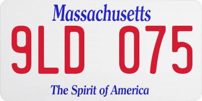 MA license plate 9LD075