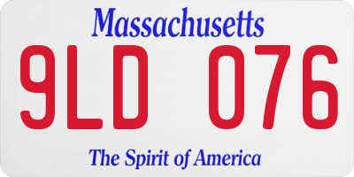 MA license plate 9LD076