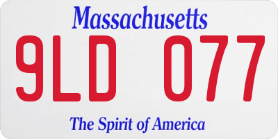 MA license plate 9LD077