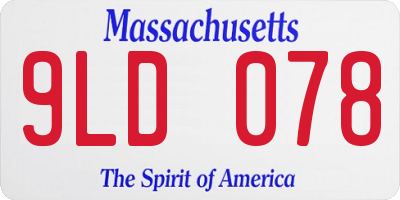 MA license plate 9LD078