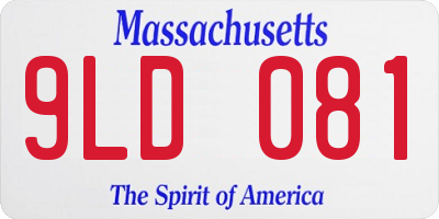 MA license plate 9LD081