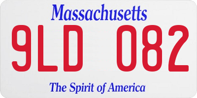 MA license plate 9LD082