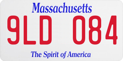 MA license plate 9LD084
