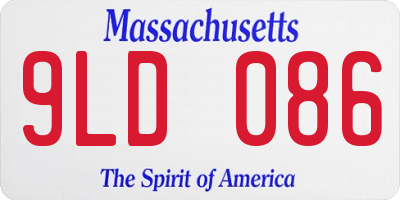 MA license plate 9LD086